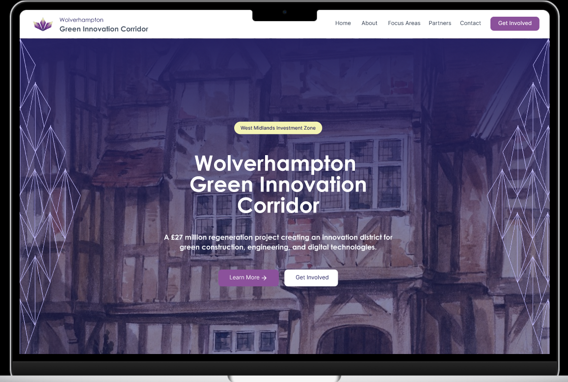 screenshot of website design